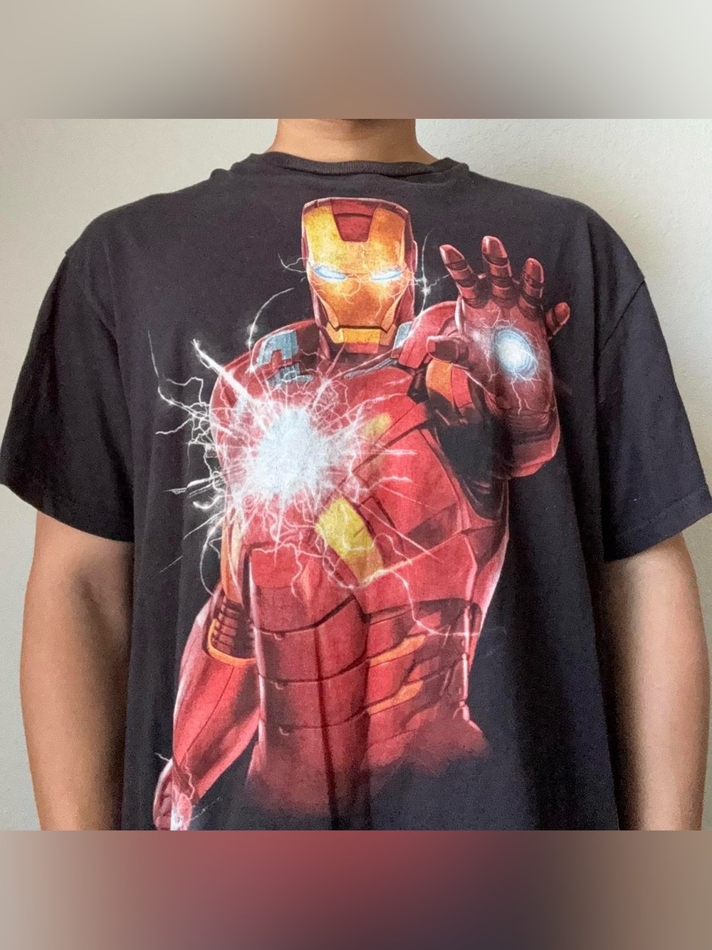 Marvel The Iron Man AOP Graphics Black Tee Shirt